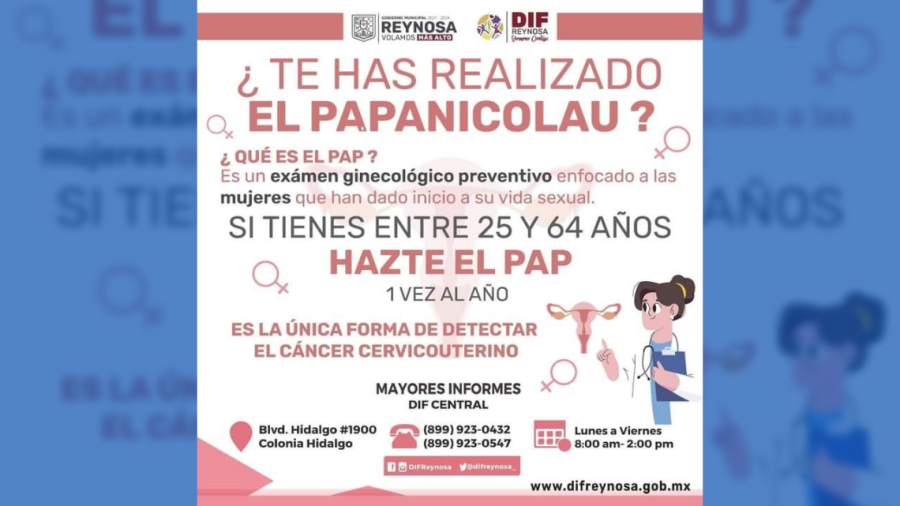 Ofrece DIF Reynosa exámenes de Papanicolau gratuitos
