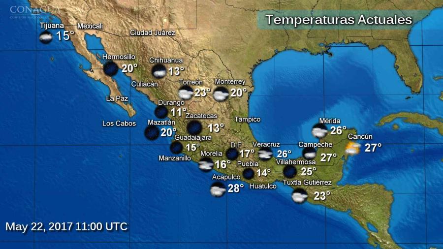 Pronostican lluvias con intervalos de chubascos en la mayor parte del país