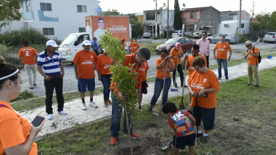 Juan Carlos Zertuche cierra campaña sembrando árboles