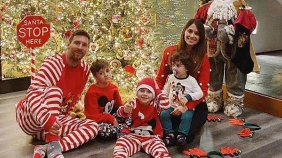 La postal navideña de la familia Messi