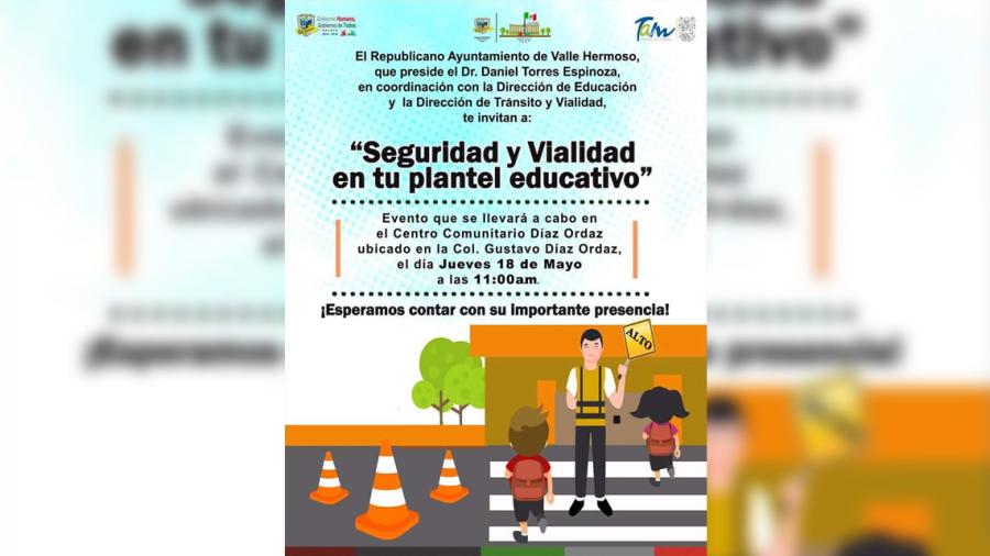 Invita Ayuntamiento a formar parte de “Seguridad  y Vialidad en tu plantel educativo”