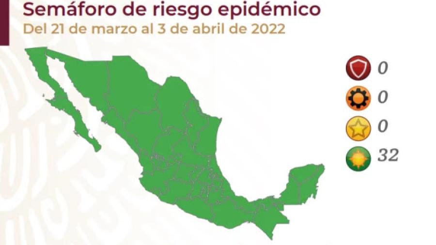 Todo México pasa a verde en semáforo epidémico por COVID-19