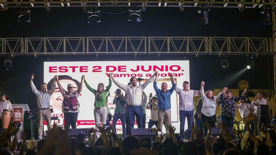 Acompañan más de 10,000 simpatizantes a Maki y Carlos en cierre de campaña en Jarachina Sur Distrito 5