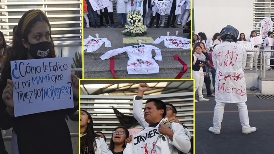 Estudiantes de medicina y choferes de Uber protestan por asesinato de compañeros en Puebla