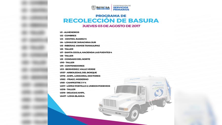 Programa de recolección de basura