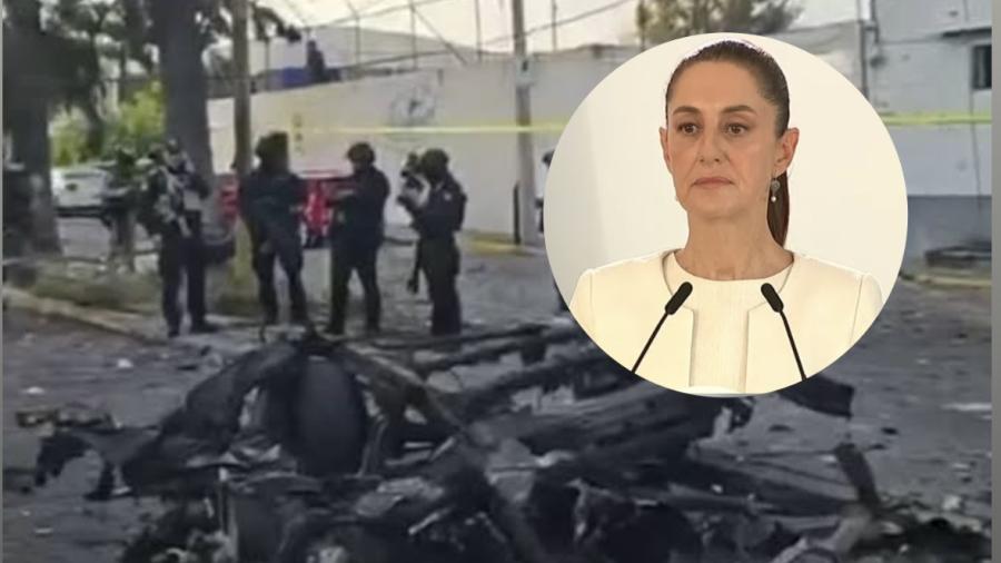 Sheinbaum descarta terrorismo en explosión de coches bomba en Guanajuato