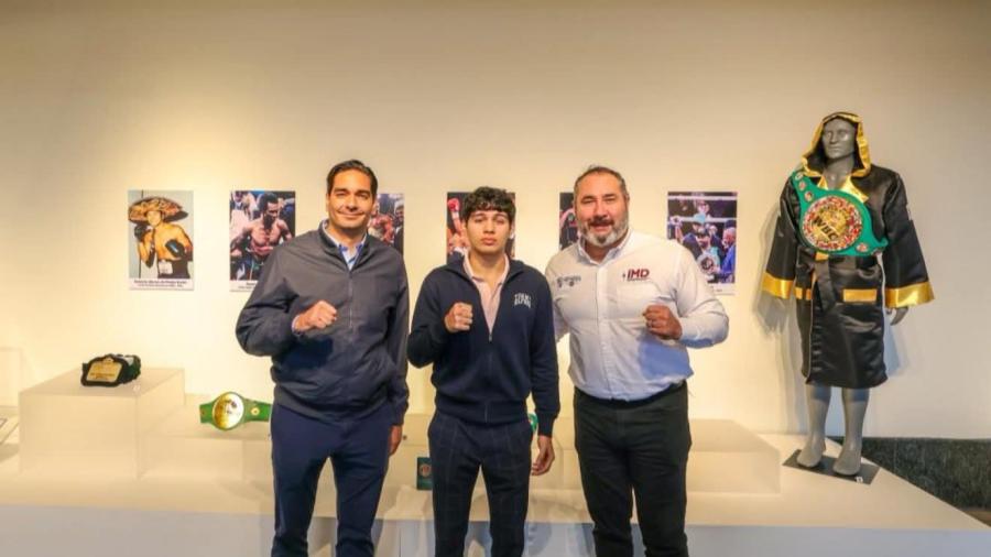 Visitó boxeador reynosense Gerardo "El Bendito" Estopellán al Presidente Carlos Peña Ortiz