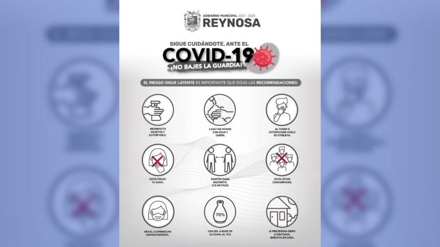 Exhorta Municipio de Reynosa a mantener guardia ante COVID-19 