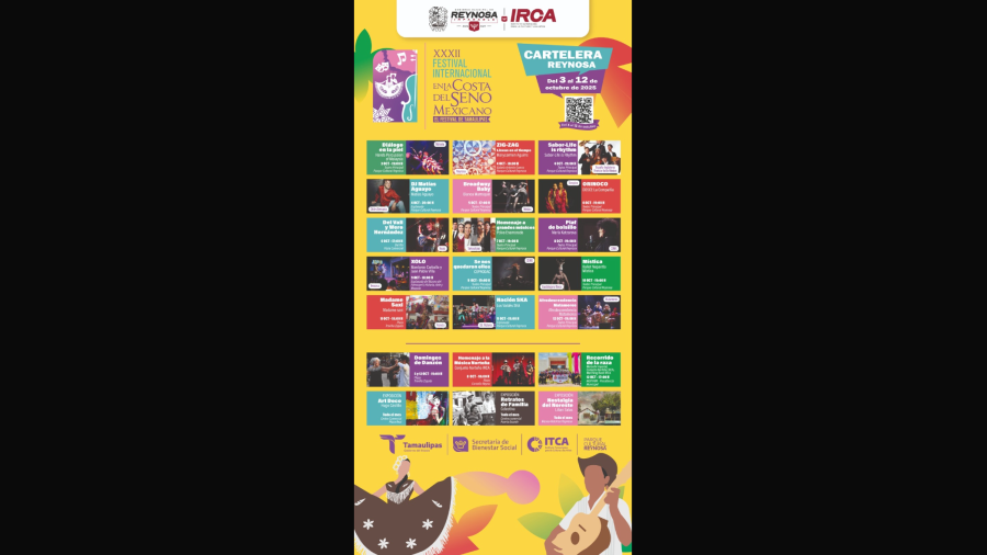 Invita Alcalde de Reynosa al XXXII Festival Internacional en la Costa del Seno Mexicano, del 3 al 12 de octubre