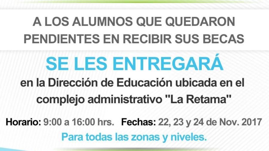 Dan a conocer fechas para recoger becas