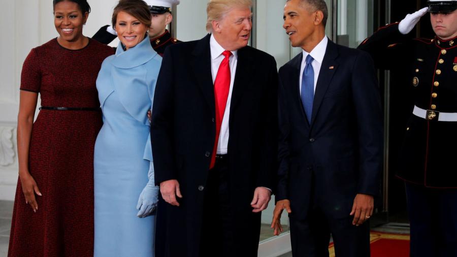Barack y Michelle Obama reciben a Donald y Melania Trump en la Casa Blanca
