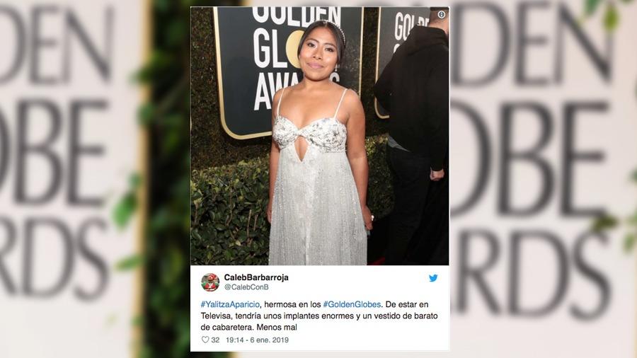 Yalitza Aparicio recibe duras críticas por su vestido en los Golden Globes