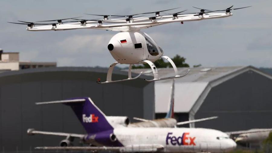 Realiza primer vuelo taxi aéreo eléctrico de Volocopter; podría ser utilizado para JO del 2024