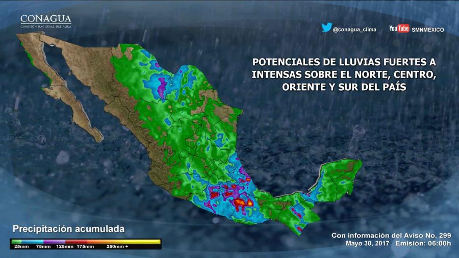 Persisten condiciones de lluvias en varios estados