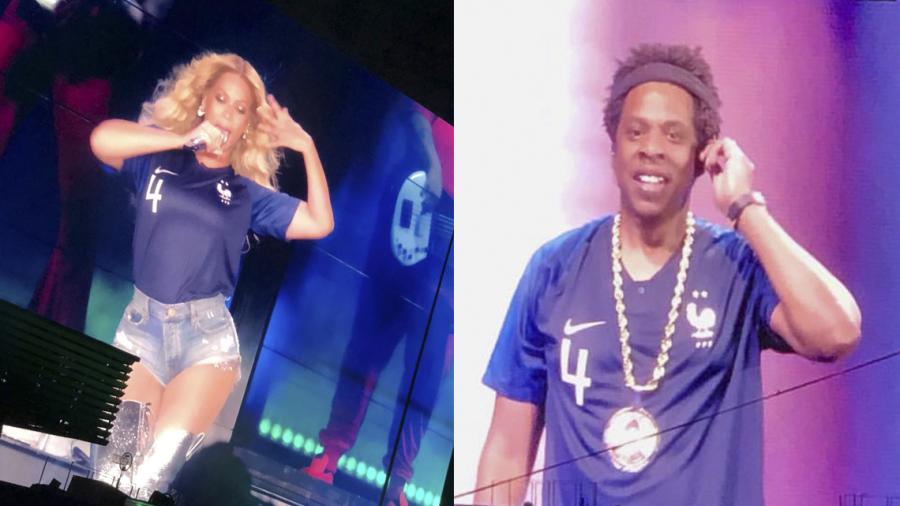 Beyoncé y Jay-Z se visten con la camiseta de Francia