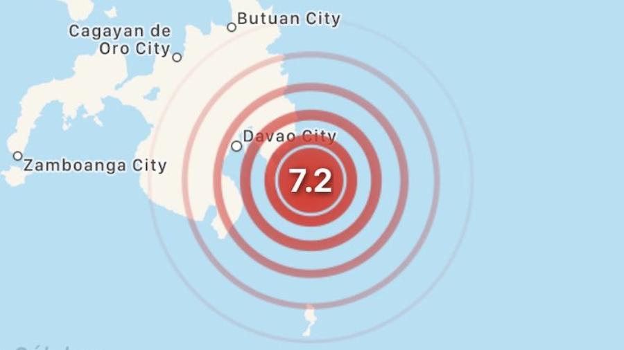 Emiten alerta de tsunami en Filipinas por sismo de 7.2