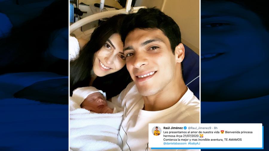 Raúl Jiménez anuncia el nacimiento de su hija