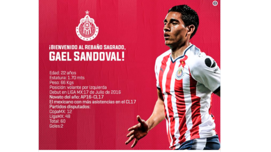 Chivas presume refuerzo; Gael Sandoval