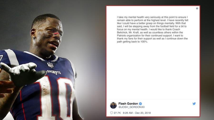 Josh Gordon deja los Patriots para atender su salud mental