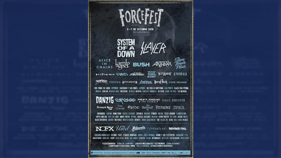 Slayer y System of a Down participarán en el Force Fest 2018 