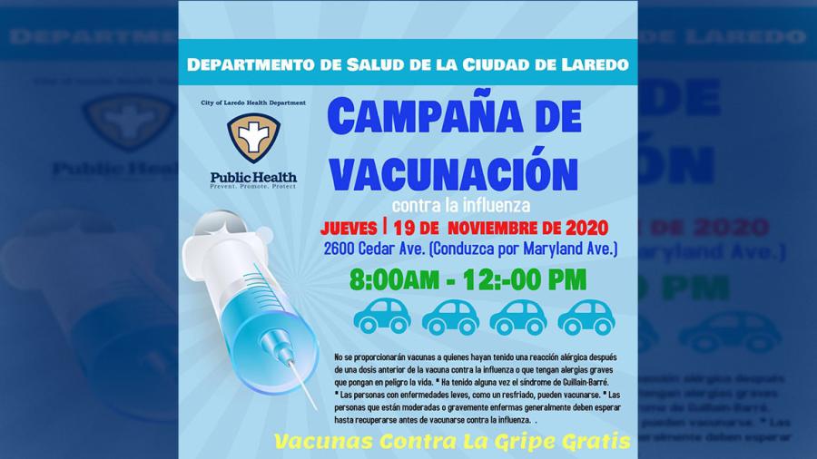 Laredo, Tx invita a campaña de vacunación contra la influenza