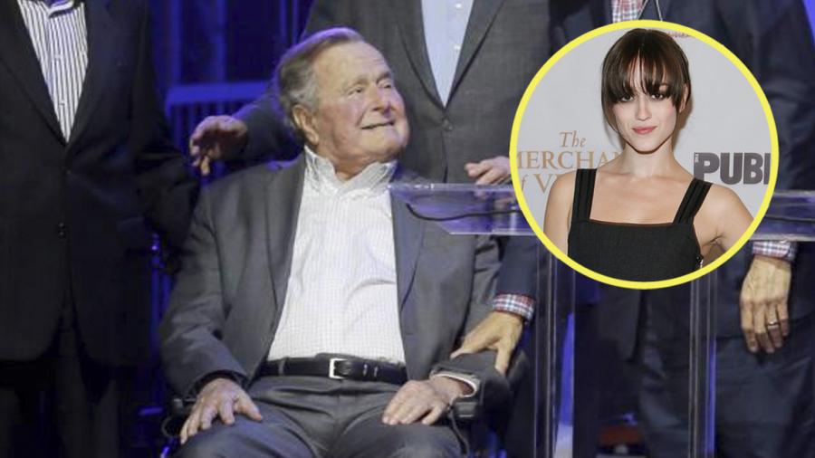 George Bush padre pide disculpas por manosear a la actriz Heather Lind