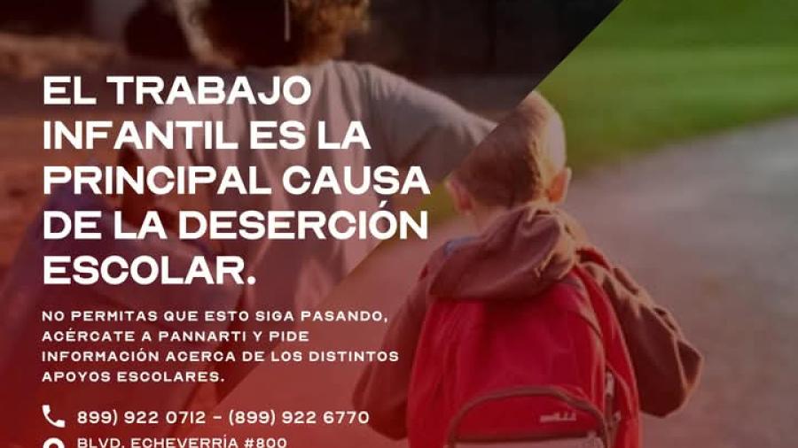 Cuenta DIF Reynosa con PANNARTI contra el trabajo infantil y la deserción escolar