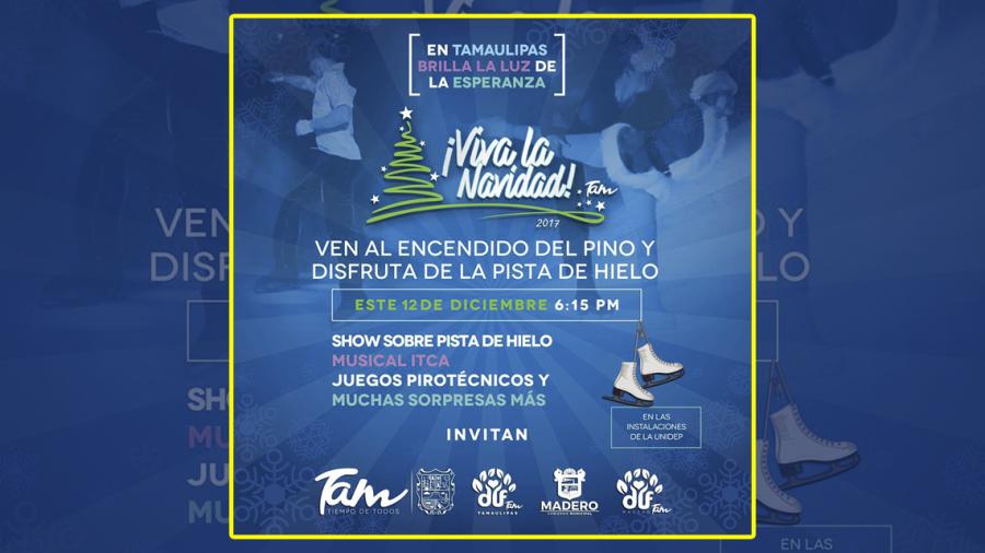 Invita Ayuntamiento a encendido de pino y pista de hielo
