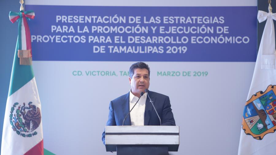 Presenta Gobernador estrategia para el desarrollo integral de Tamaulipas