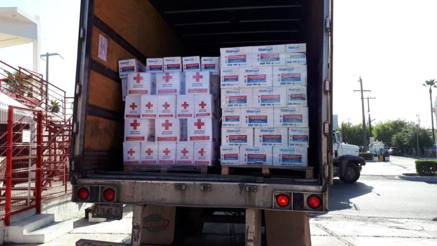Lega ayuda humanitaria de la Cruz Roja Nacional a Reynosa
