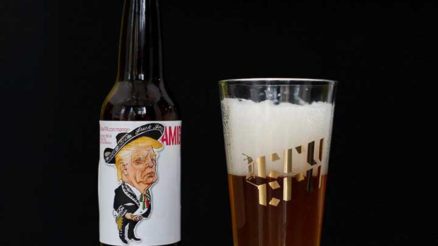 Mexicanos y gringo crean cerveza con la imagen de Trump vestido de mariachi 