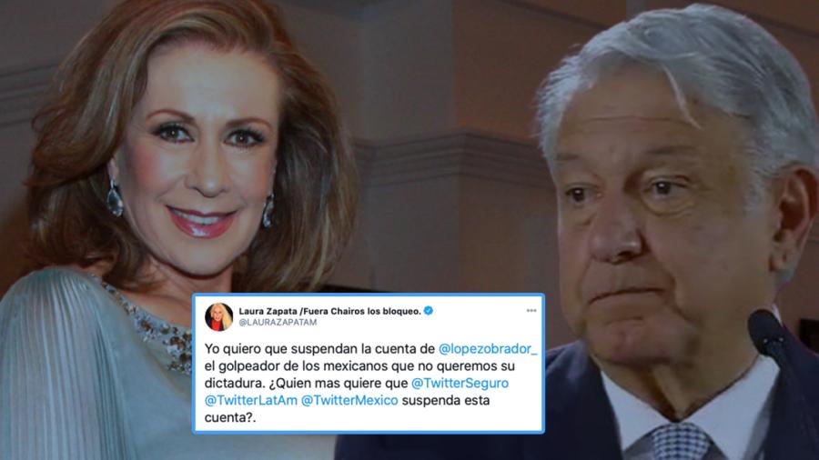 Laura Zapata pide a Twitter suspender cuenta de AMLO