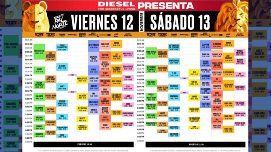 Conoce los horarios del Pal' Norte 2021