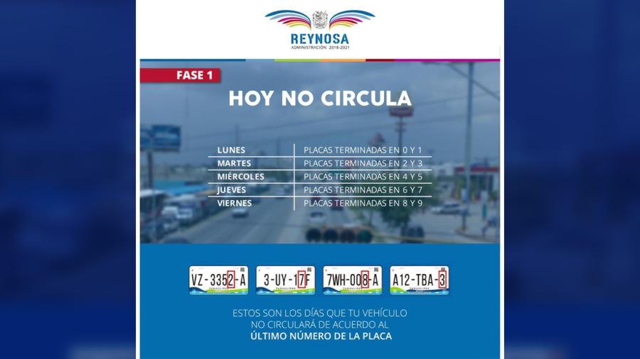 Este martes 7 no circulan vehículos con placas 2 y 3