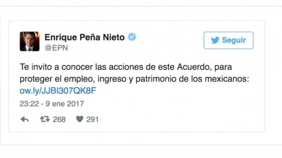 Difunde Peña Nieto anexo del Acuerdo para el Fortalecimiento Económico