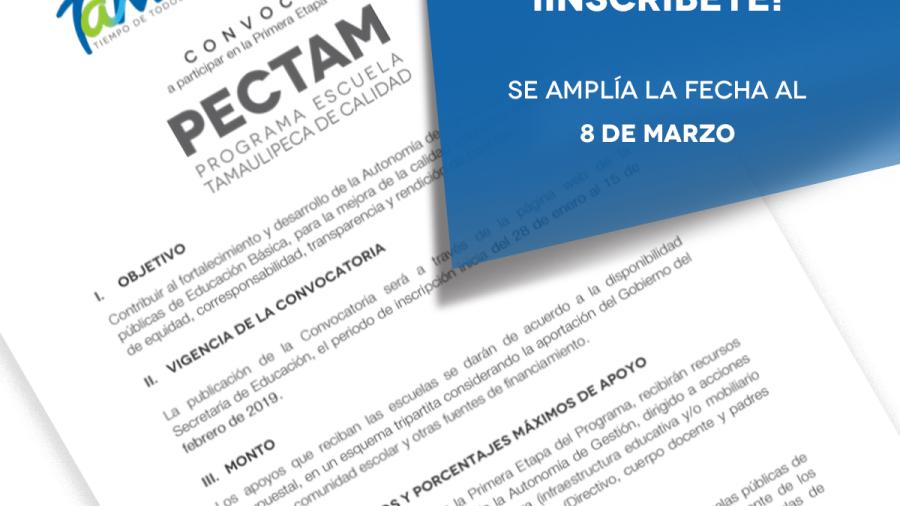 Se amplía fecha para inscribirse en Programa Escuela Tamaulipeca de Calidad