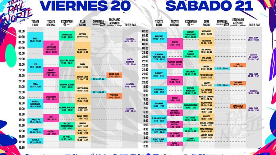 ¡Pa´l Norte revela sus horarios por día!