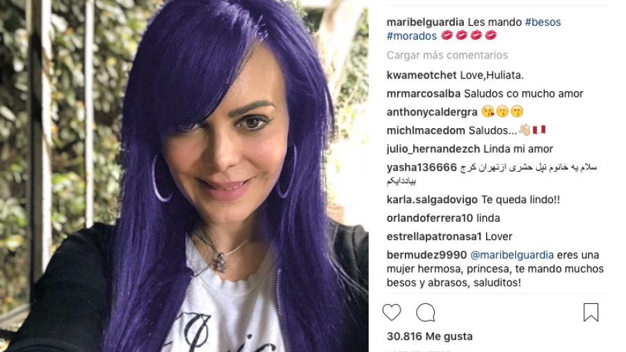 Maribel Guardia con cabello morado!!