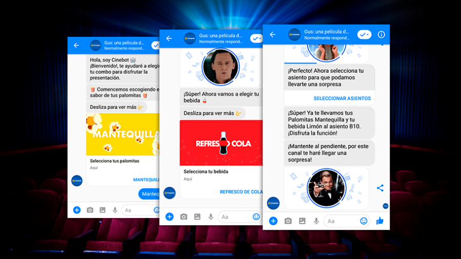 Cinépolis busca dar atención por Facebook Messenger