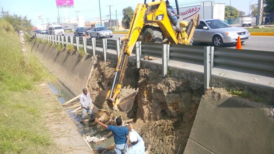 Rehabilita Gobierno de Altamira dren pluvial de la Avenida de la Industria