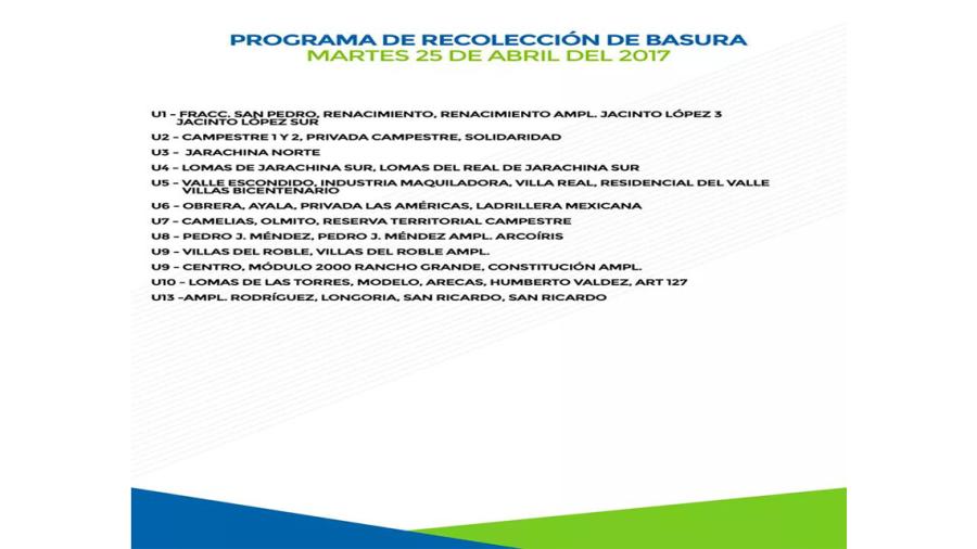 Programa de recolección de basura