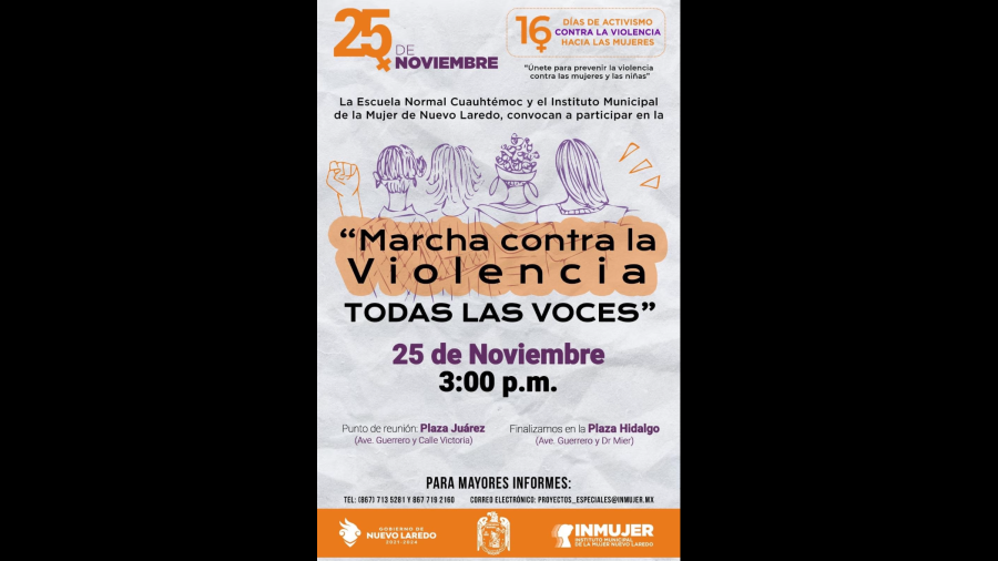 Invita INMUJER a marcha contra la violencia de género