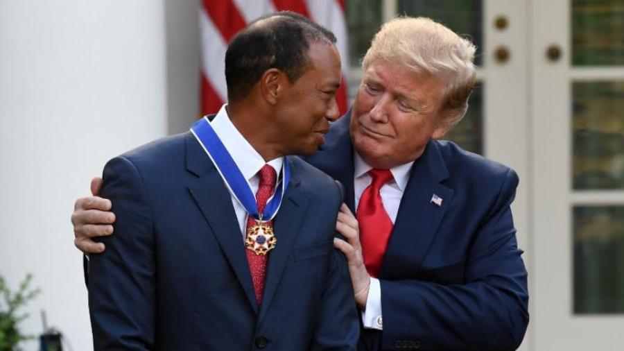 Tiger Woods recibe la Medalla Presidencial de la Libertad