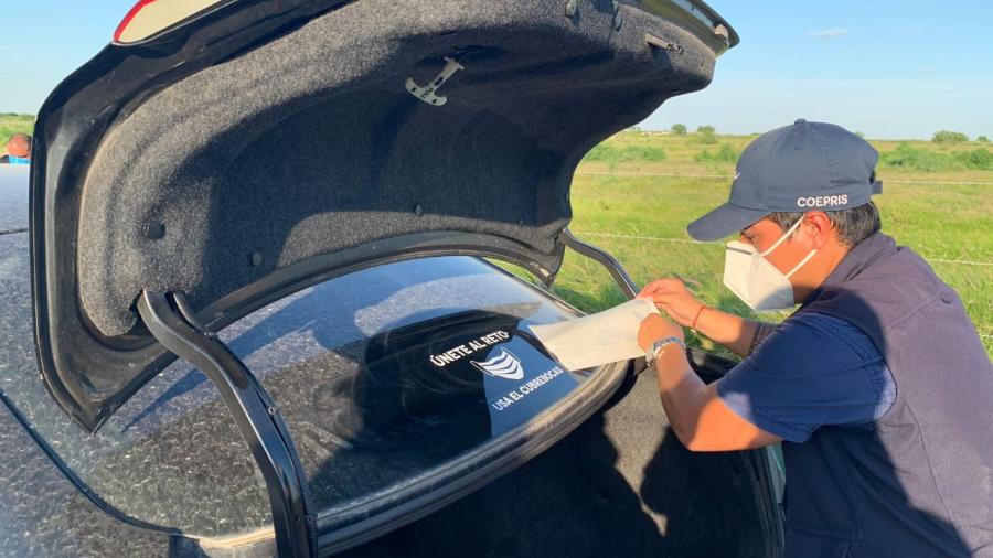 Refuerza Gobernador Francisco García Cabeza de Vaca las jornadas de desinfección vehicular en Reynosa contra el COVID-19