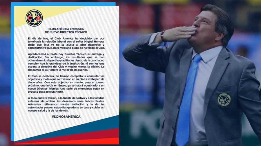 Miguel Herrera deja de ser DT del América 