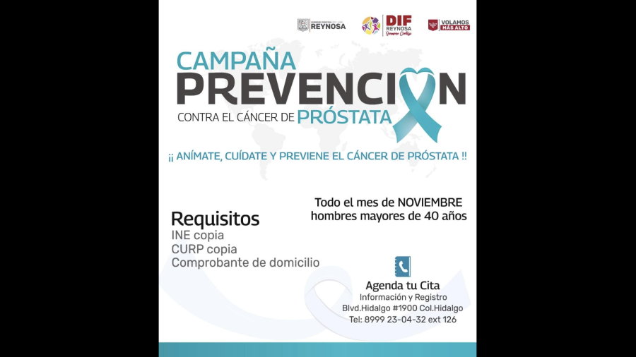 Inicia DIF Reynosa Campaña de Prevención Contra el Cáncer de Próstata