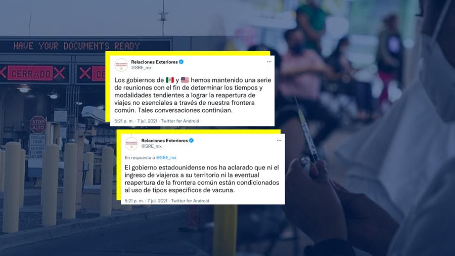 EU no condiciona tipo de vacuna para reapertura de frontera: SRE