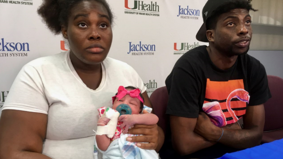 Mujer explica nacimiento de su bebé durante paso del huracán Irma