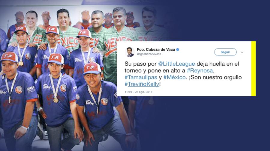 Felicita gobernador de Tamaulipas a la Trevi&ntilde;o Kelly