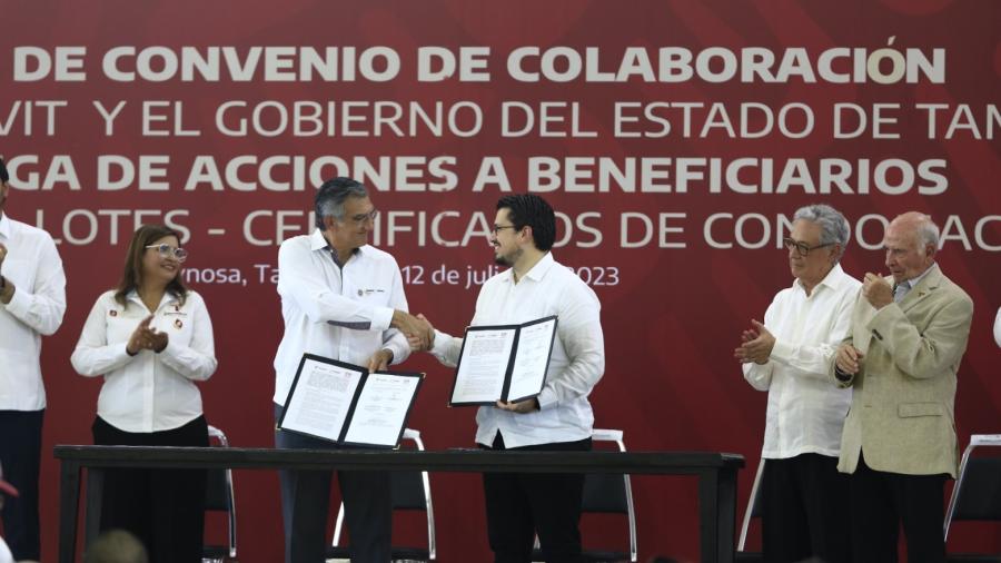 Infonavit y gobierno de Tamaulipas firman convenio para facilitar créditos